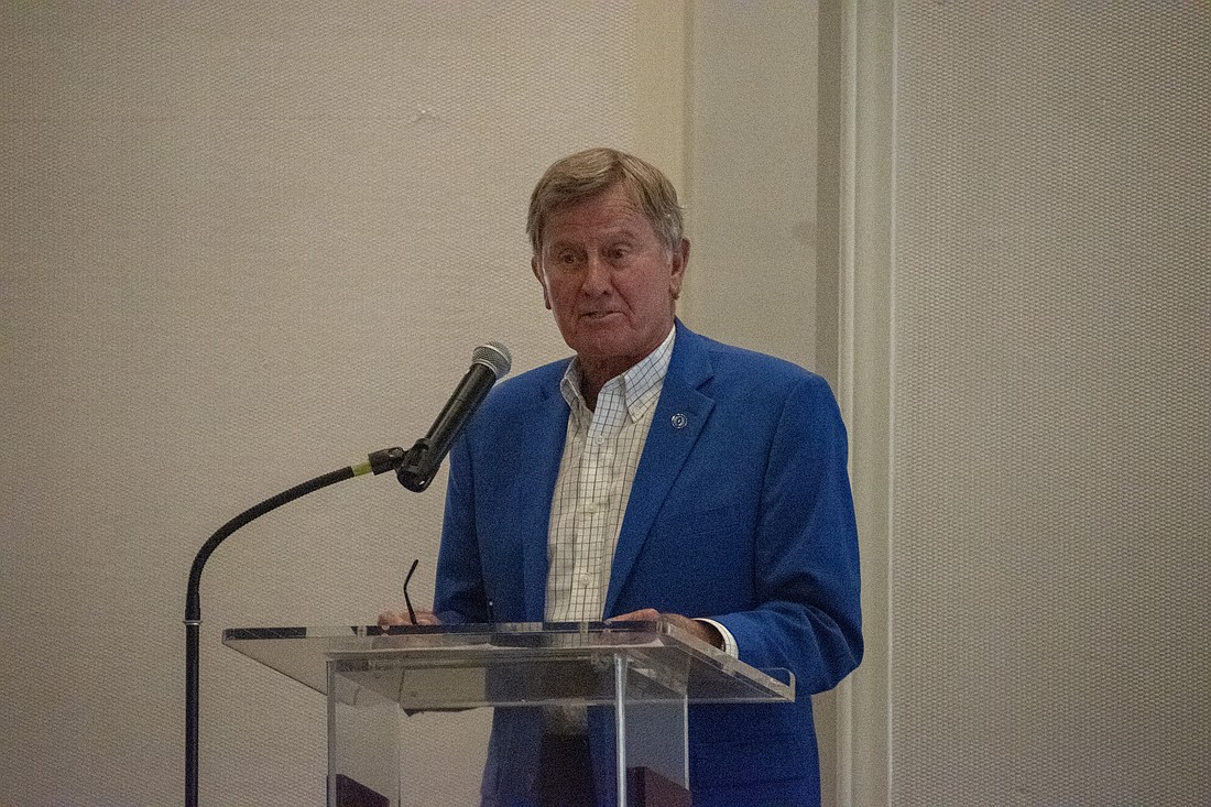 Steve Spurrier spoke about his coaching career at Grove restaurant in Lakewood Ranch on Aug. 17.