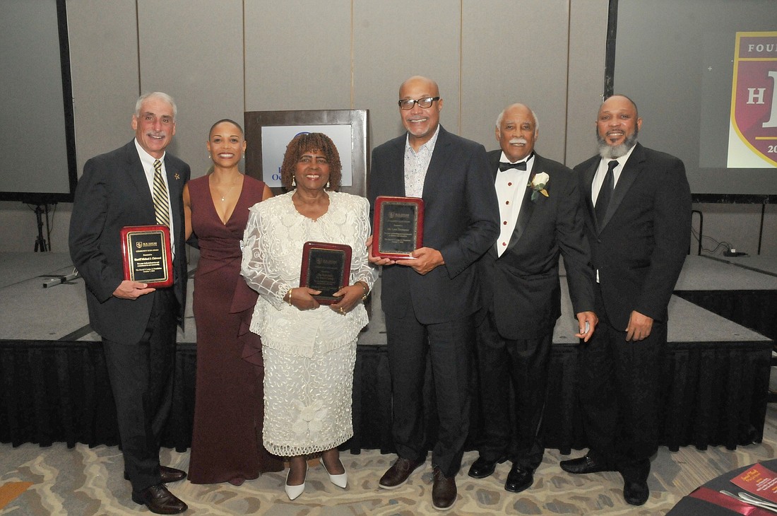 The 2023 Fall Ball Community Icon Award recipients: Sheriff Mike Chitwood, D'Lorah Anderson, Dr. Joyce Cusak, Lynn Thompson, Harold V. Lucas Jr. and Darryll Lucas. Courtesy photo