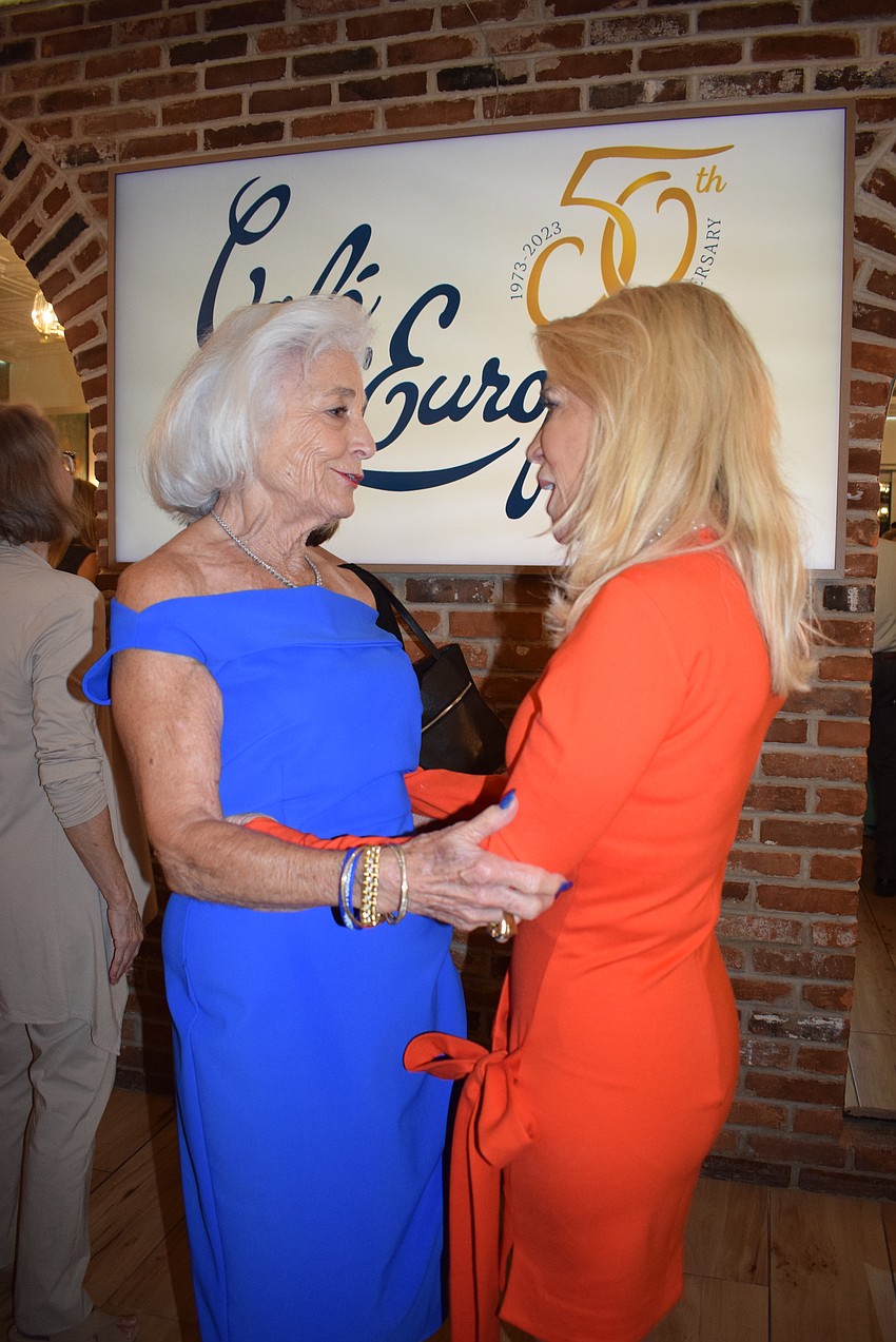 Graci McGillicuddy and Katherine Harris at the honoree meeting for the Women in Philanthropy in Sarasota.