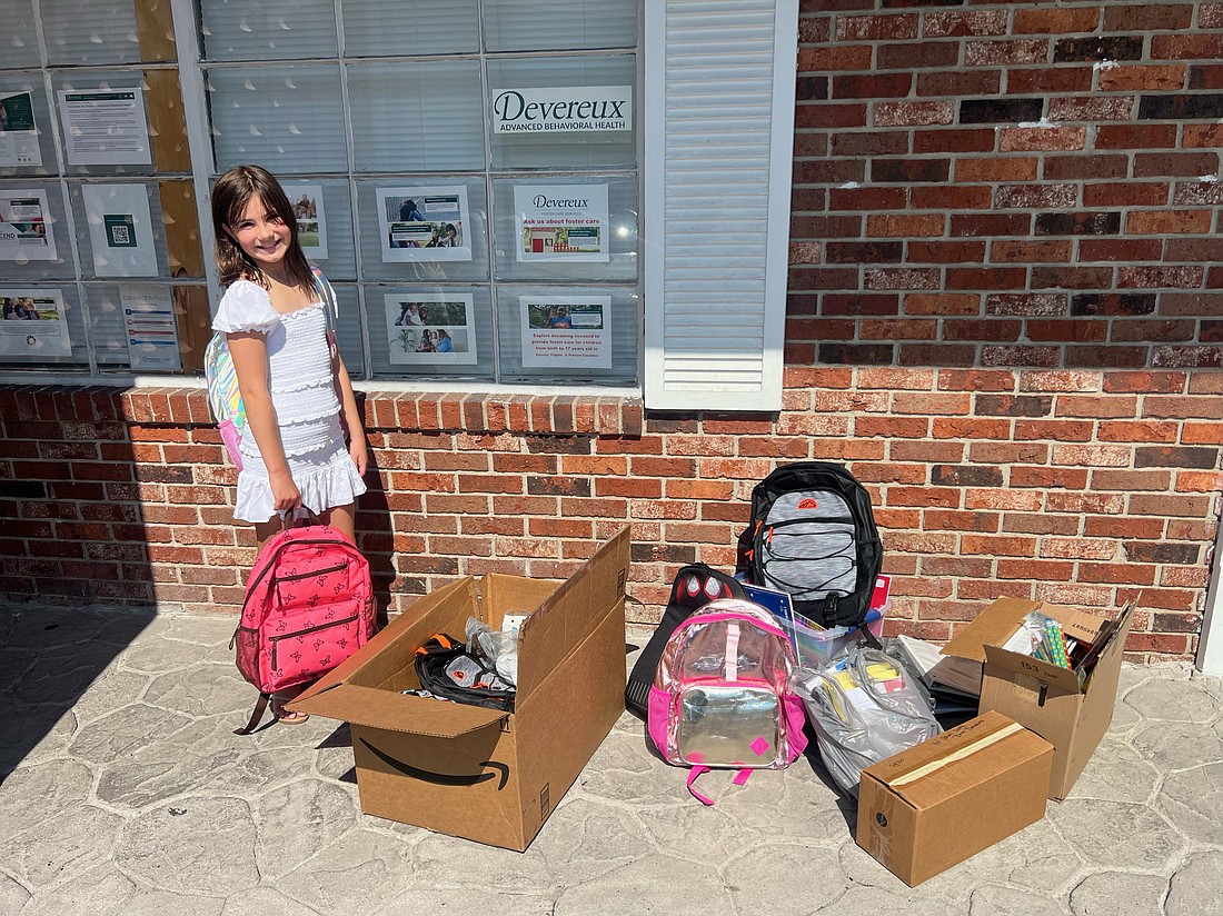 Gianna Capri donates backpacks and school supplies to Devereux Advanced Behavioral Health. Courtesy photo