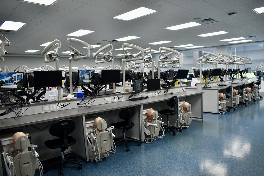 The simulation lab at LECOM is one of three stops during the Lakewood Ranch Business Alliance's road show.