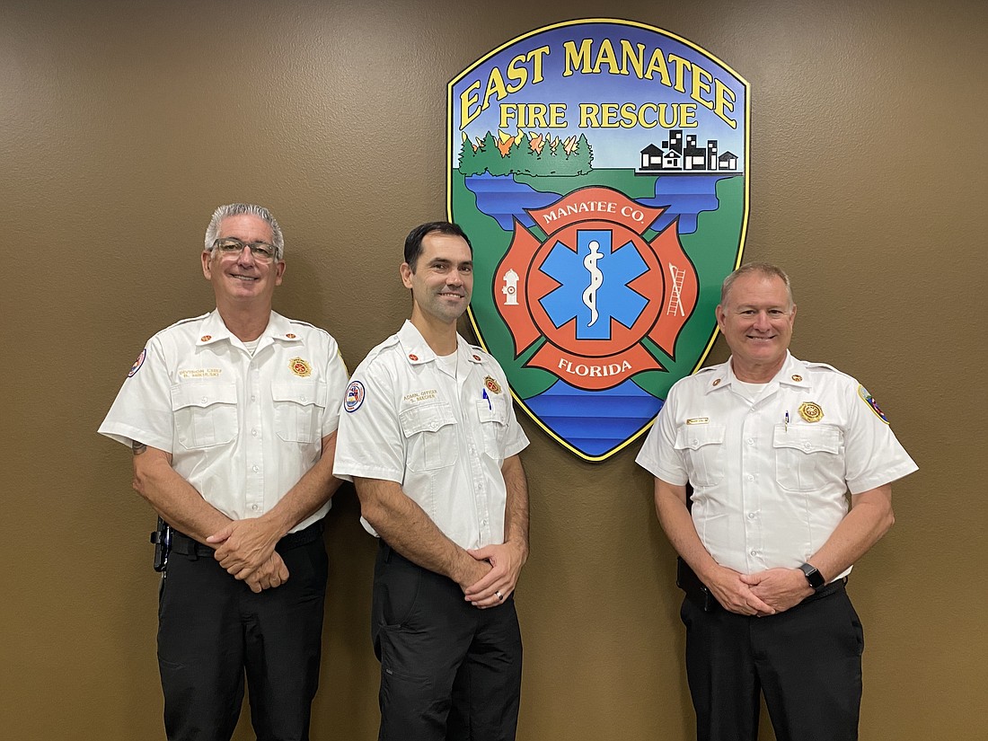 Division Chief Bob Mikulski, Administrative Officer Stephen Beecher and Chief Lee Whitehurst work out of Station 1 on Lakewood Ranch Boulevard.