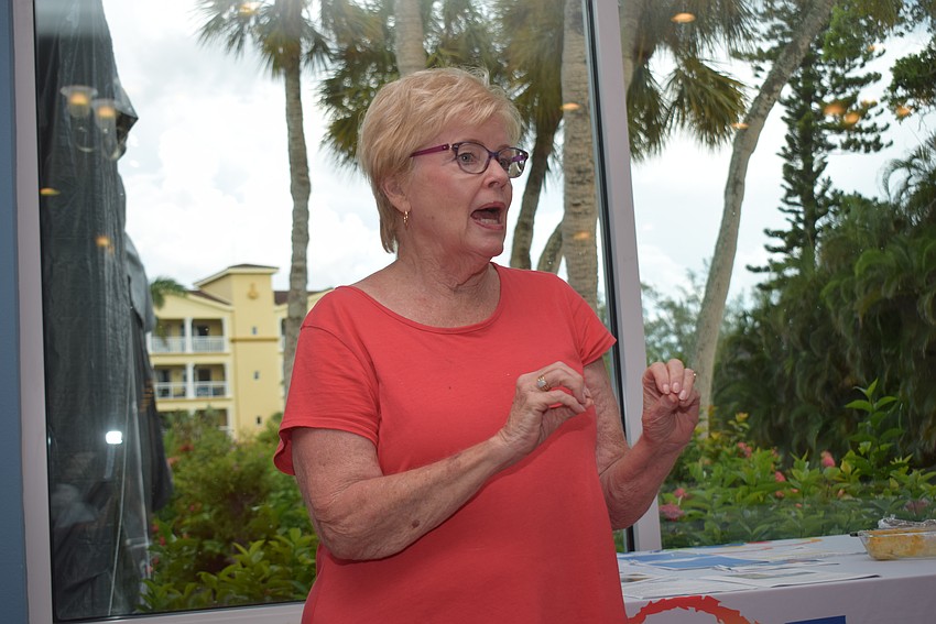 Jamie Engel organized the August Gather and Give with Anne Summers and Connie DiMaggio.