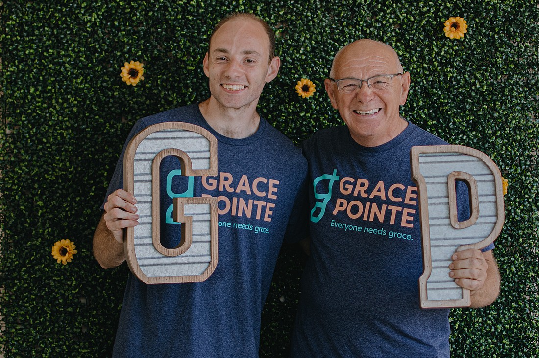 John Shaver, left, has been the church’s lead pastor for one year. His father, Jeff Shaver, right, ministered at Temple Free Will Baptist Church for 25 years.