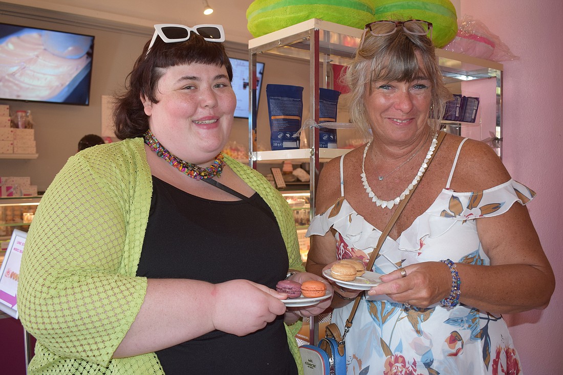 Sara Mackey and Sheila Monaghan at Le Macron French Pastries on the St. Armands Breakfast Tour.