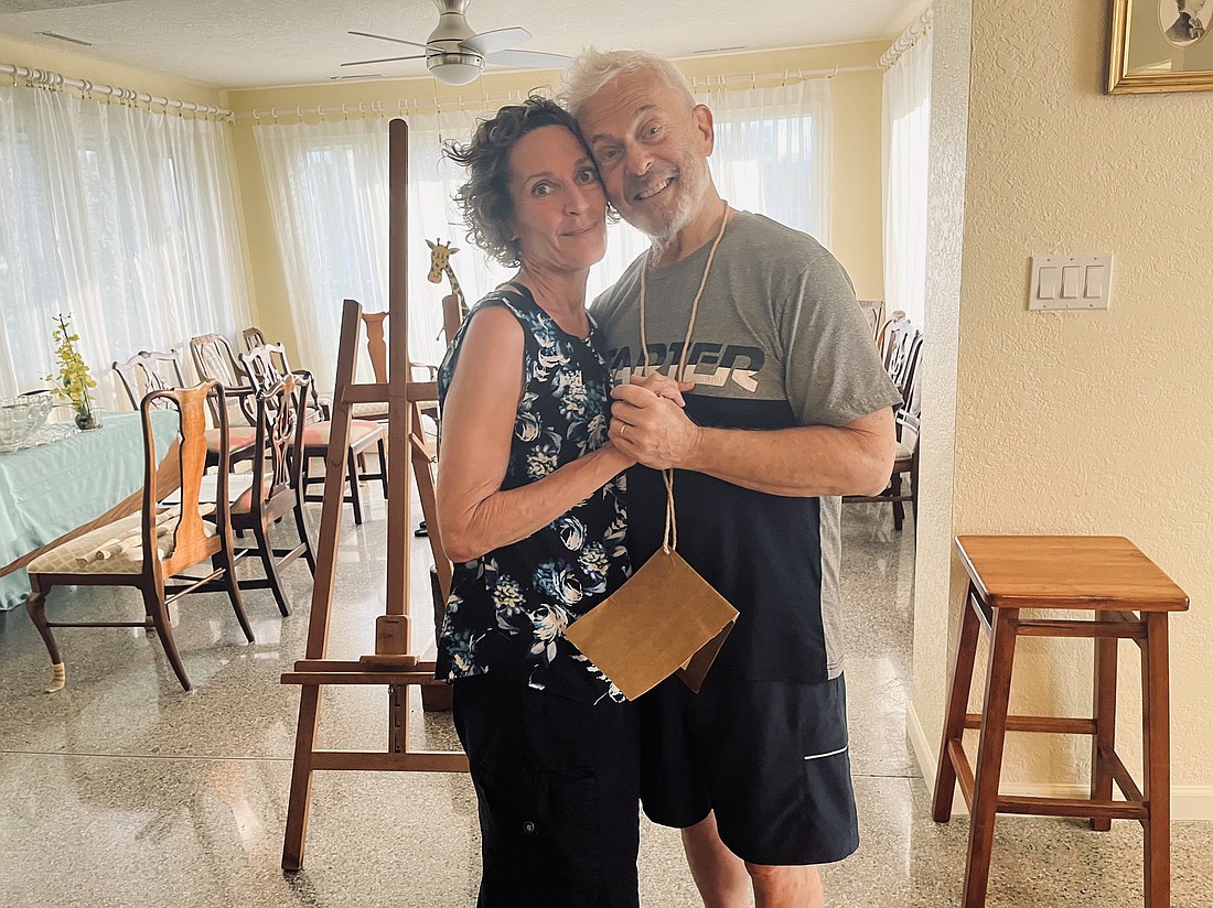 Jill Schroeder and Alan Kitty rehearse for Kitty's play "Original Sin," which makes its world premiere from Sept. 6-15 at Tree Fort Productions.