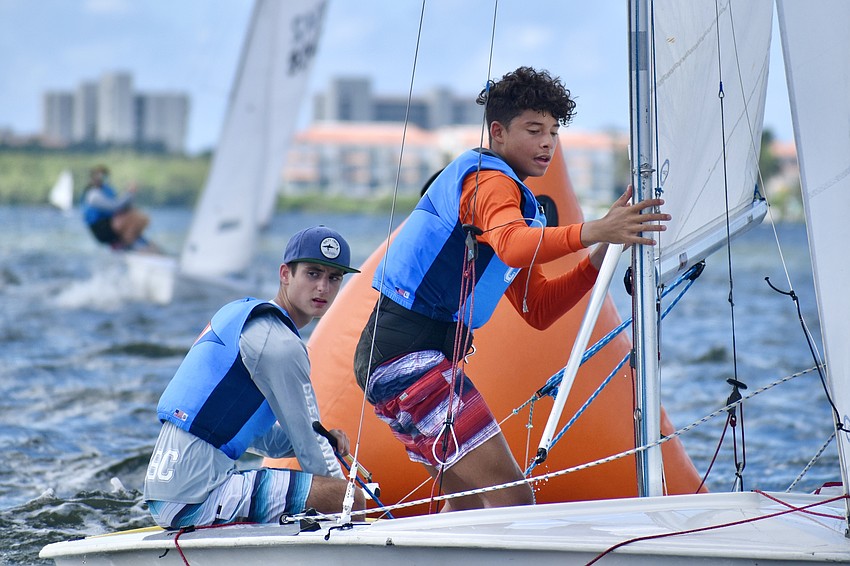Chase Carney and Elijah Wahba of Clearwater Community Sailing Center