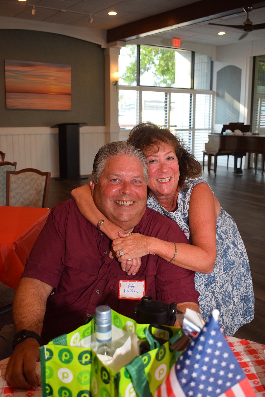 Jeff and Joyce Hecklau at Longboat Harbour's Labor Day party.