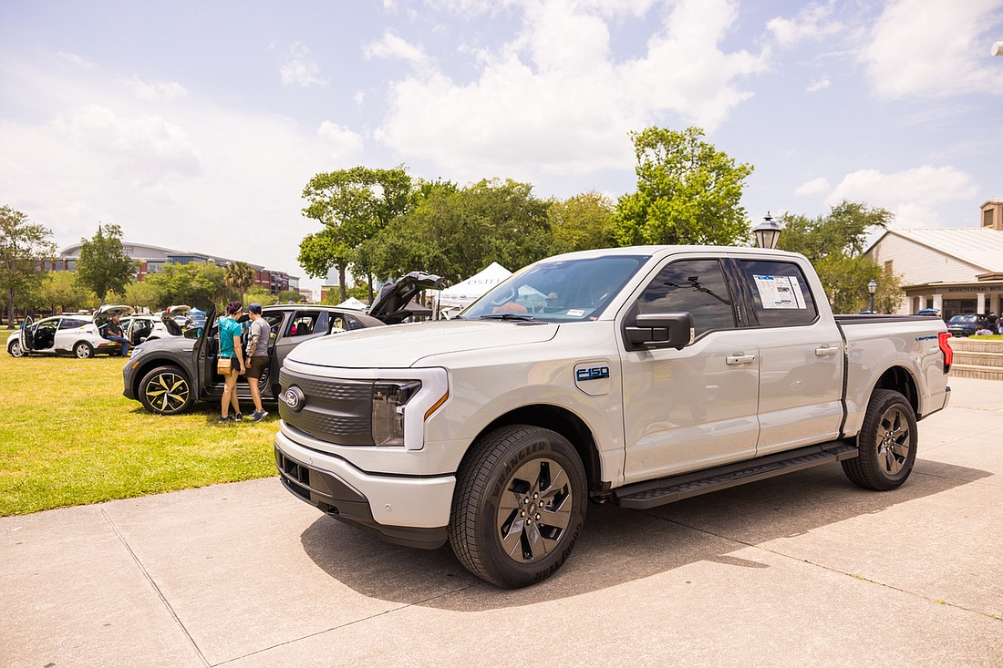 The Ford F150 Lightning pickup truck will be one of the electric vehicles on display at Miller Electric Center.