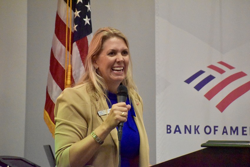 Jamie Kahns, market executive for Sarasota/Manatee, says local Bank of America team members have donated 36,000 volunteer hours over the past five years.