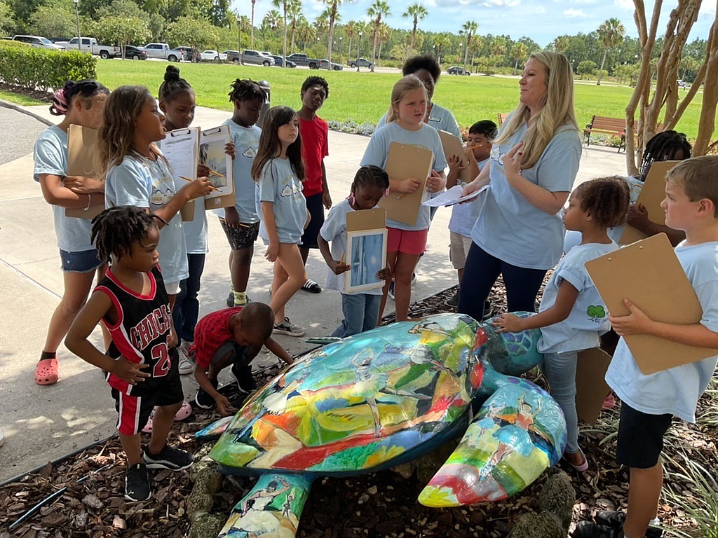 Students learned about science, art, culture and history during their visits to several of the art pieces on the Flagler Turtle Trail. Courtesy photo