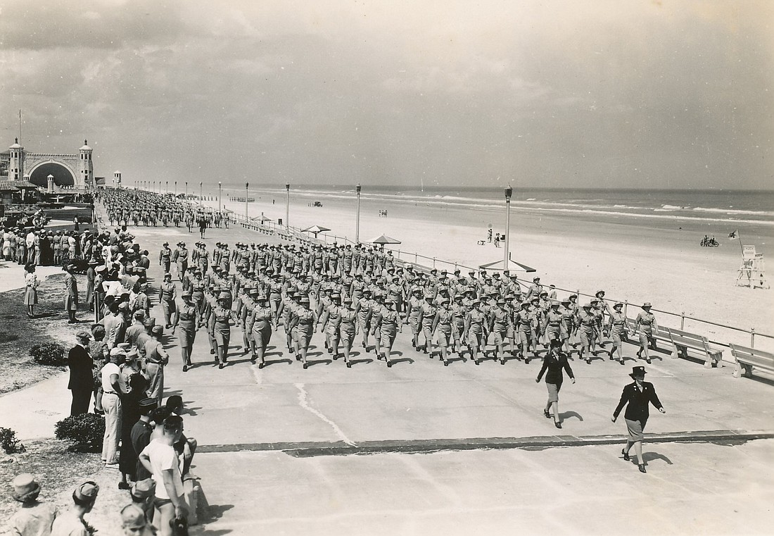 Women’s Army Corp march on the Daytona Beach boardwalk. Photo courtesy of the Halifax Historical Society