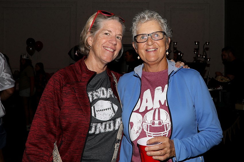 Maureen Farrington and Barbara Krajewski are all smiles as they take a time-out for a photograph.
