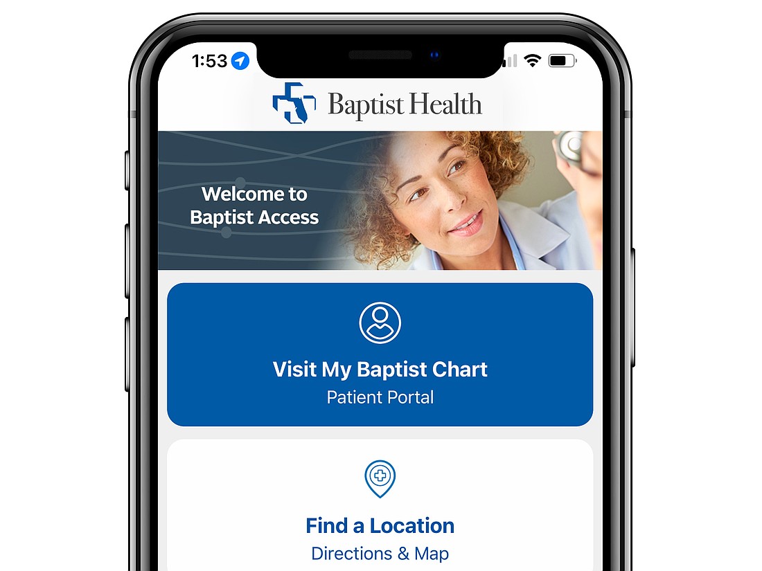 The Baptist Access smartphone app.