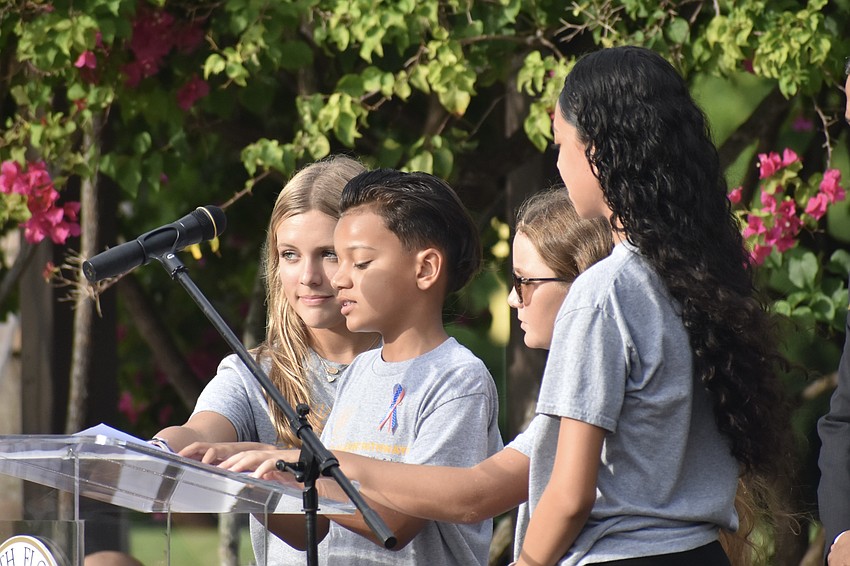 Students at Booker Middle School talk about the events of Sept. 11, 2001.