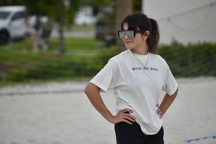 Sarasota resident Jillian Sureddy is playing volleyball at Waterside Place for the first time on Sept. 11.
