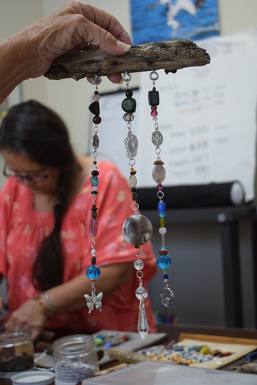 Sallie West's finished suncatcher at the Paradise Center.
