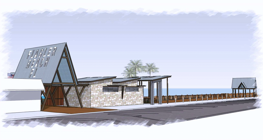 A rendering of the service and boardwalk improvements. Image from Flagler Beach City Commission meetings