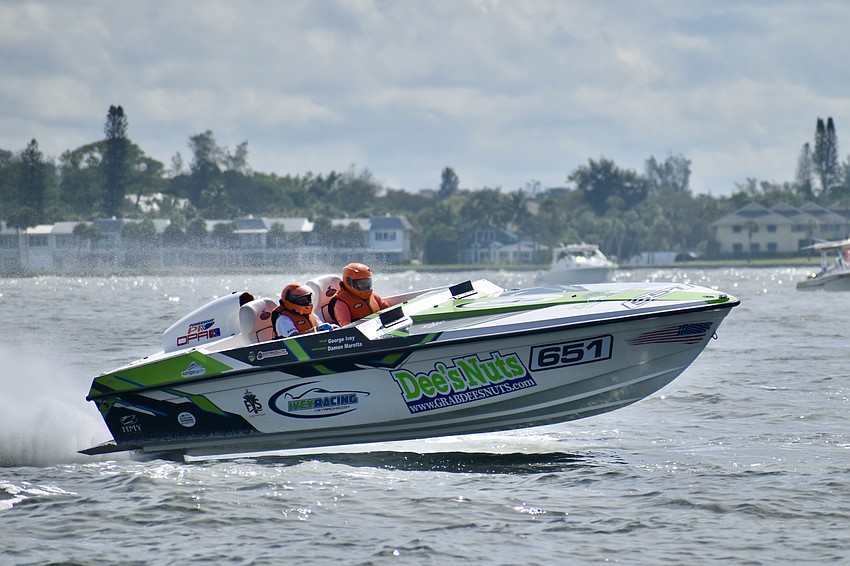 651 Ivey Racing / Dees Nuts / Fl Yacht Support of Stuart, Florida, with George Ivey and Mike Sadlon, makes its way along the course.