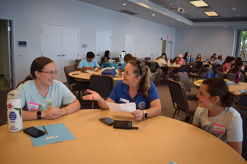 Caitlyn Cooke, Elaina Wheaton and Hadley Hall at the 2024 Youth Ocean Conservation Summit.