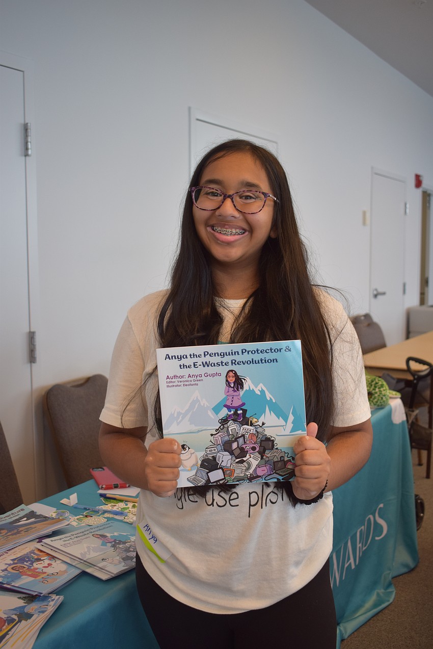 Eighth-grader Anya Gupta traveled from Boca Raton to talk about her newest children's book about ocean conservation at the 2024 Youth Ocean Conservation Summit.