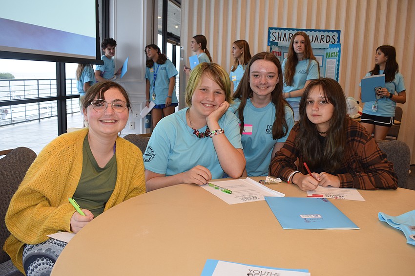 Emma Laseter, Roslyn Fletcher, Presley Cochran and Jennifer Boston at the 2024 Youth Ocean Conservation Summit.