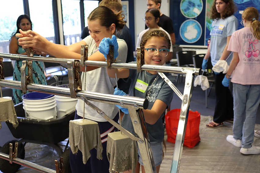 Lidea Clever making an oyster garden.