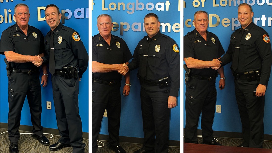 Officer Keith Ericsson, Officer Andrew Vandyke and Officer Dallas Troyer were all sworn in by Chief of Police George Turner on Sept. 9.