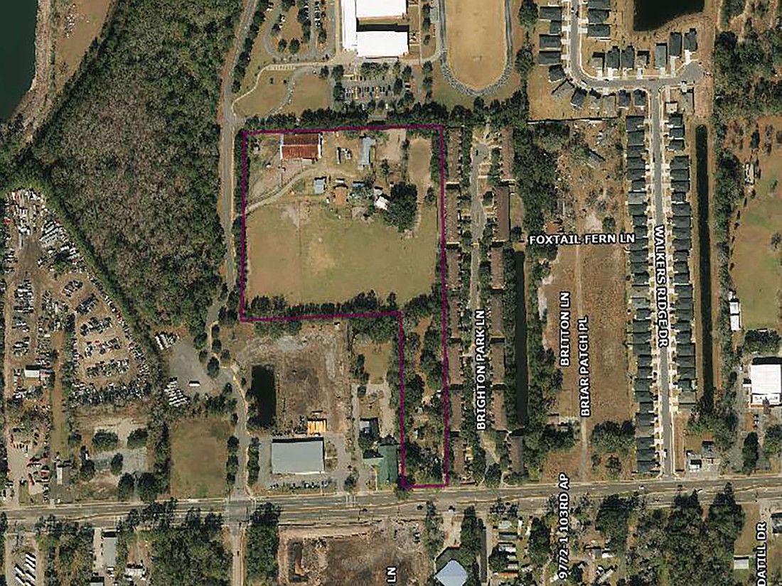 The development is planned on parcels at 9909 and 9997 103rd St. The property is north of 103rd Street in West Jacksonville about 1.4 miles east of the First Coast Expressway.