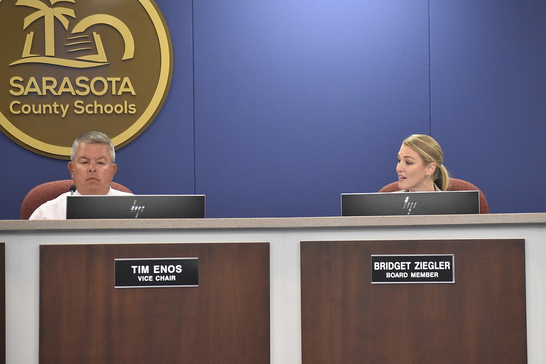 Board members Tim Enos and Bridget Ziegler praised Sarasota's efforts in school safety.