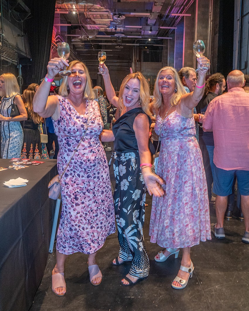 Pam Kemper, Karen Fischer and Maureen Swick toast to the Sarasota Opera Food & Wine Festival.