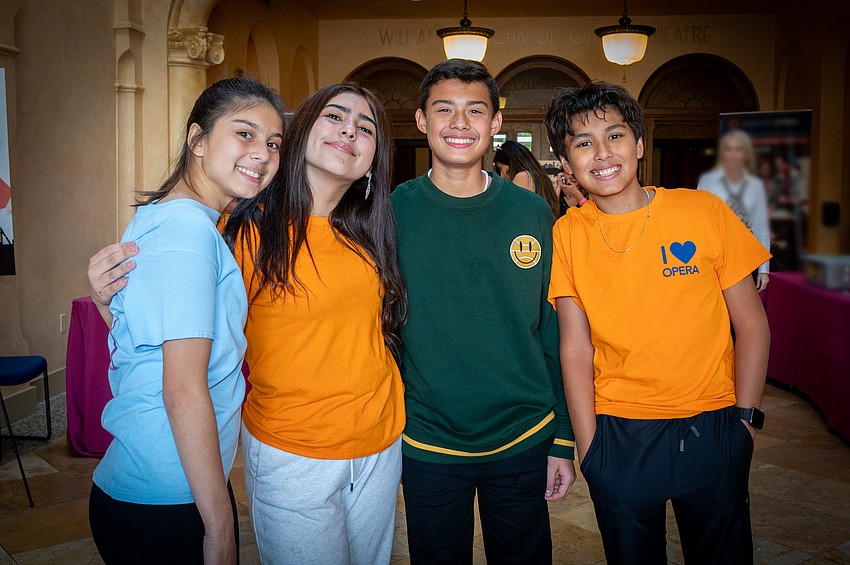 Youth Opera participants Tori Morales-Franco, Ara Martinez, Dyllan Murphy and Kai Casey