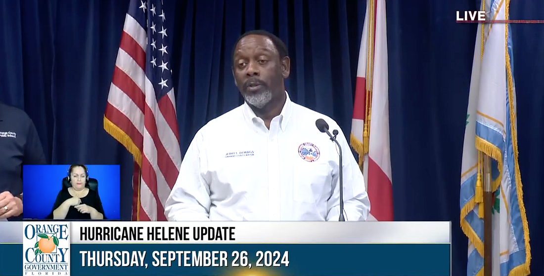 Orange County Major Jerry L. Demings gave updates regarding Hurricane Helene the afternoon of Sept. 26.