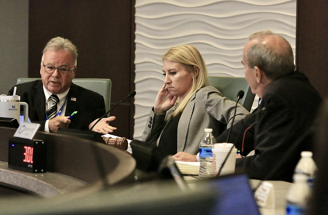 Vice Mayor Ed Danko, Council member Theresa Carli Pontieri and Mayor David Alfin at a city council meeting. File photo