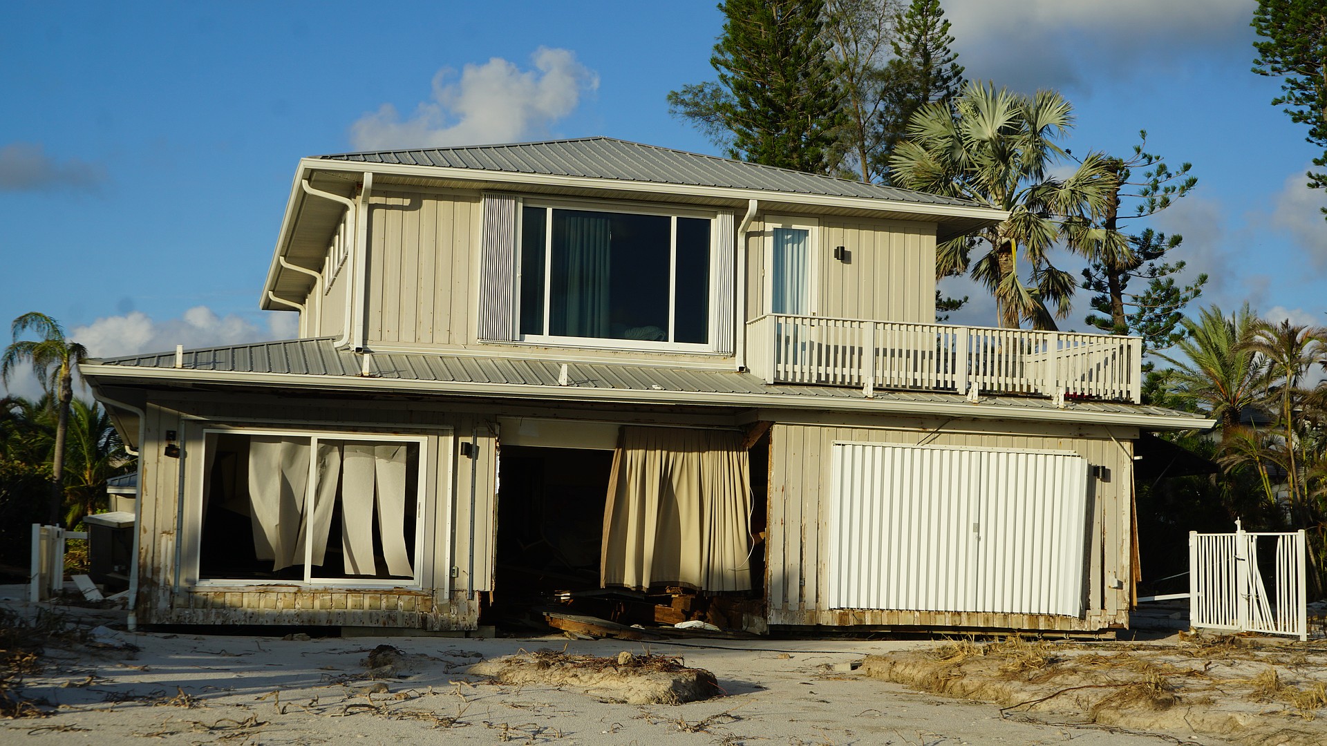 Beachfront houses along Gulfside Road were among the worst damaged in Hurricane Helene.