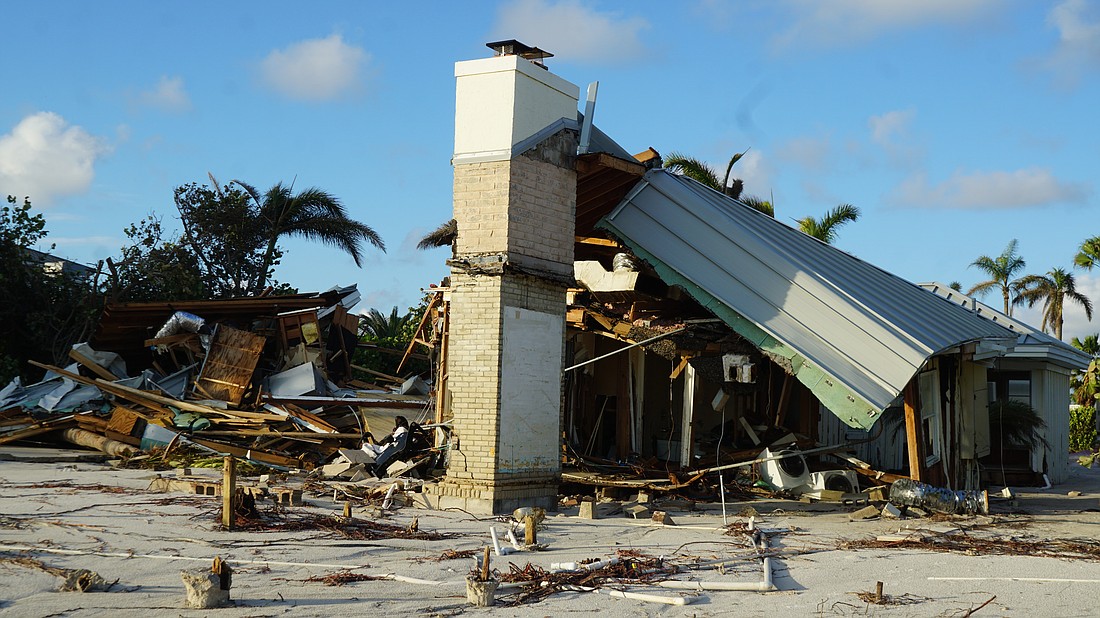 Some houses along Gulfside Road were completely destroyed.