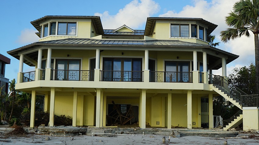 Beachfront houses took some heavy damage from Hurricane Helene's storm surge.