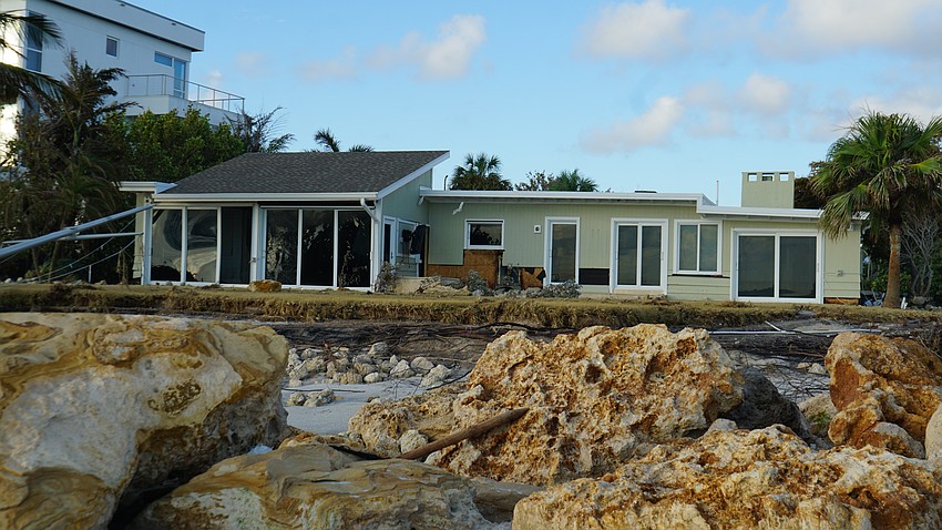Gulfside Road's beaches have more exposed concrete and rock than before, and houses along the beach were hit hard.
