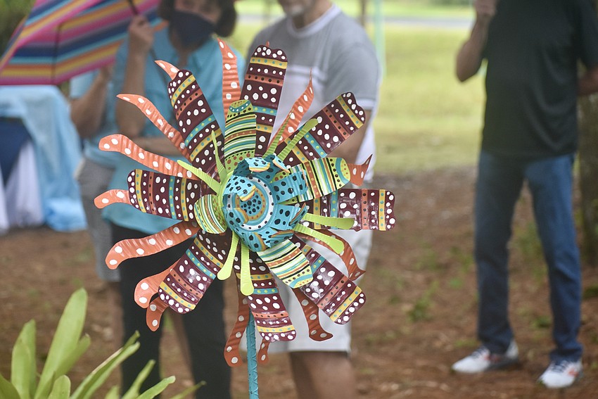 This flower made of tin cans is part of 