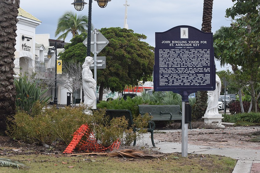 Most businesses on St. Armands Circle were greatly damaged due to the storm surge from Hurricane Helene.