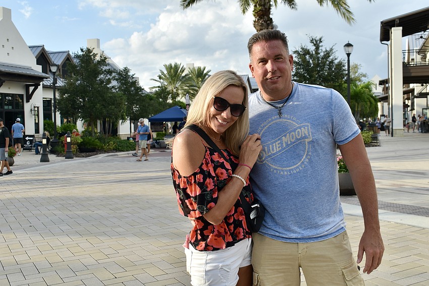 Lakewood Ranch residents Donna Bright and Matt McKee are at Waterside Place on Oct. 2 for Ranch Nite Wednesday.