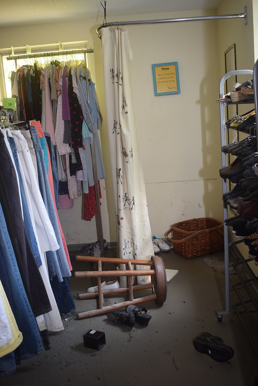 Hurricane Helene left the Lord's Warehouse at the Longboat Island Chapel in disarray.