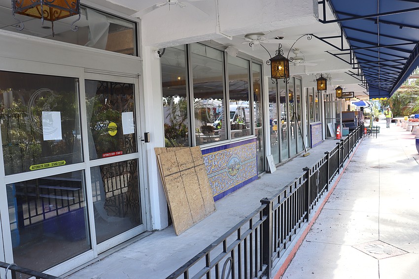 The popular patio at Columbia Restaurant on St. Armands Circle has been emptied for restoration work.