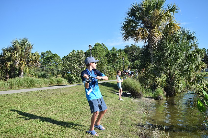 Mill Creek's Jackson Flora already caught a 13-inch fish and hopes to catch another during the tournament.