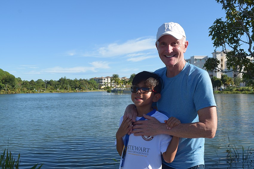 Lakewood Ranch 9-year-old Jeffery Welch and Rob Paul participate in their first Youth and Teen Fishing Tournament.