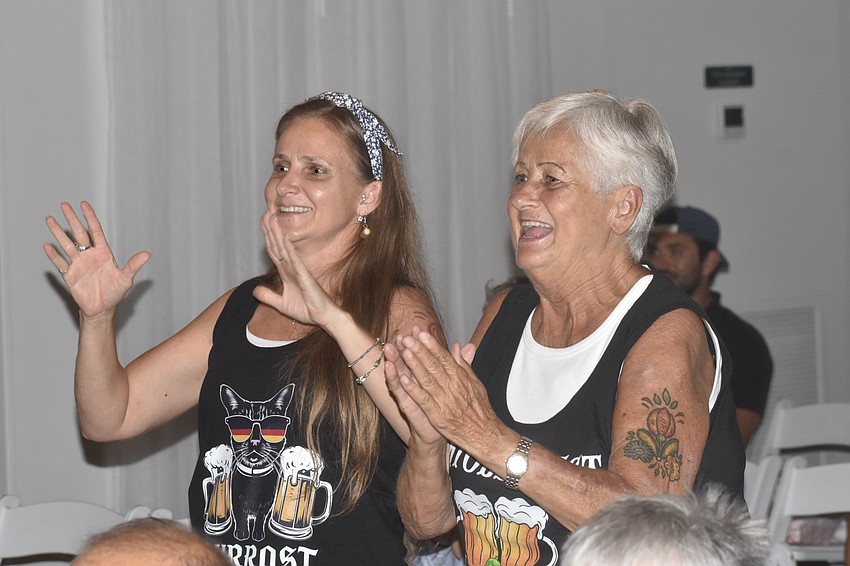 Ilonka and Zdenka Ambros, originally from the Czech Republic, enjoy hearing the polka music at the event and enjoyed taking part in the Chicken Dance.