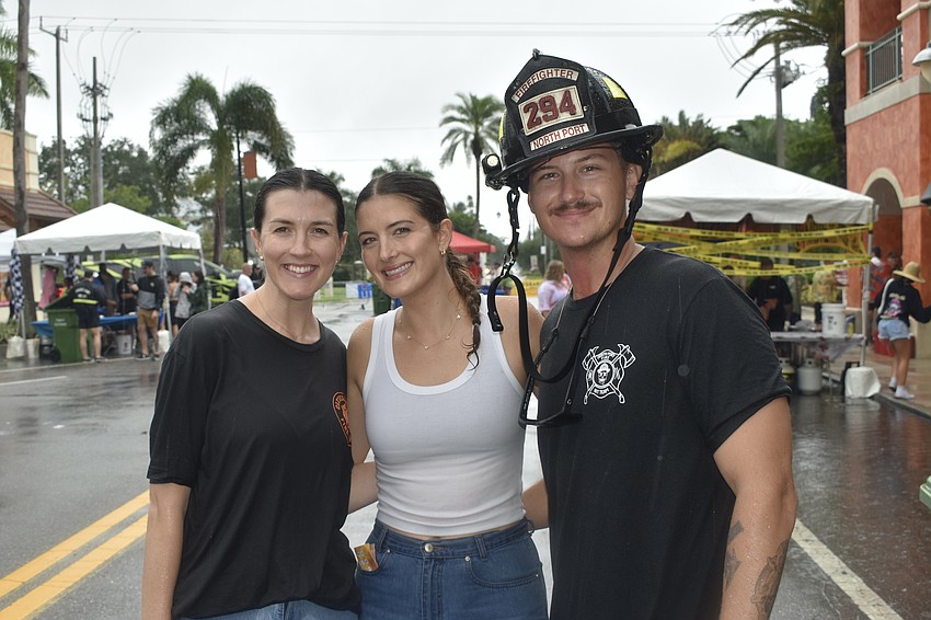 Hannah Mayo, Courtney Jekonski and North Port Firefighter Zach Jekonski, of Sarasota, enjoyed spending time together at the event.