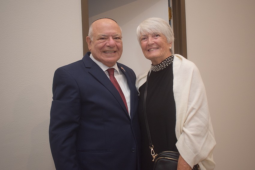 Executive Director Isaac Azread and Pat Gelber at Temple Beth Israel.