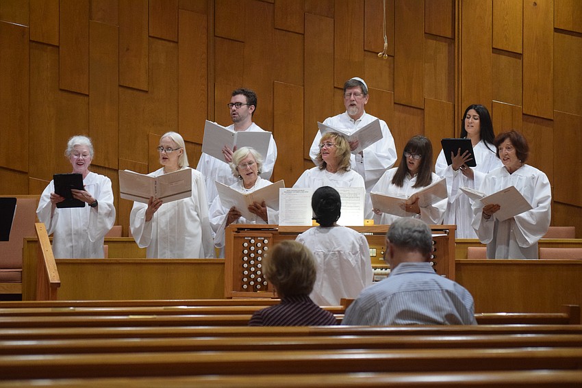 The choir sang traditional Jewish songs in Hebrew throughout the whole Rosh Hashanah service at Temple Beth Israel.