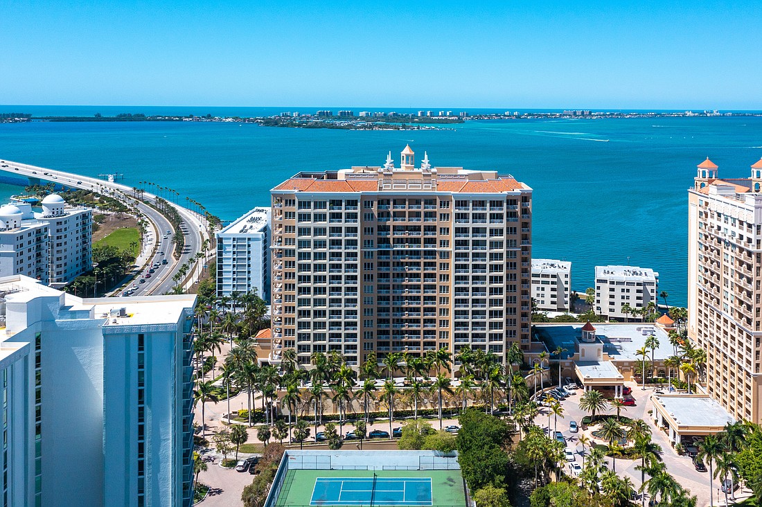 The condominium in The Tower Residences was built in 2003 and has four bedrooms, four baths and 3,659 square feet of living area.